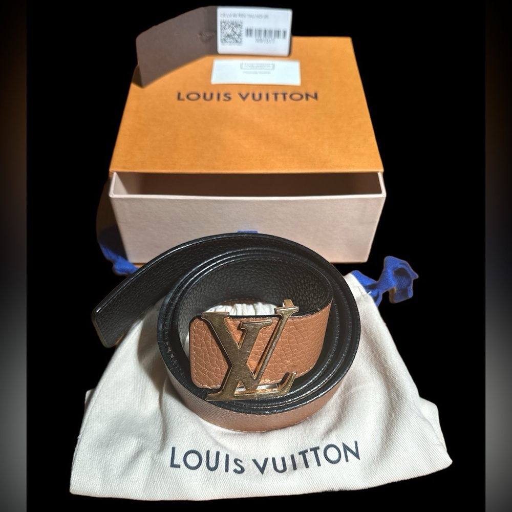 Mens LV Tan/Black Reversible belt